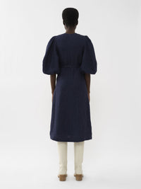 Robe midi en lin - True Indigo