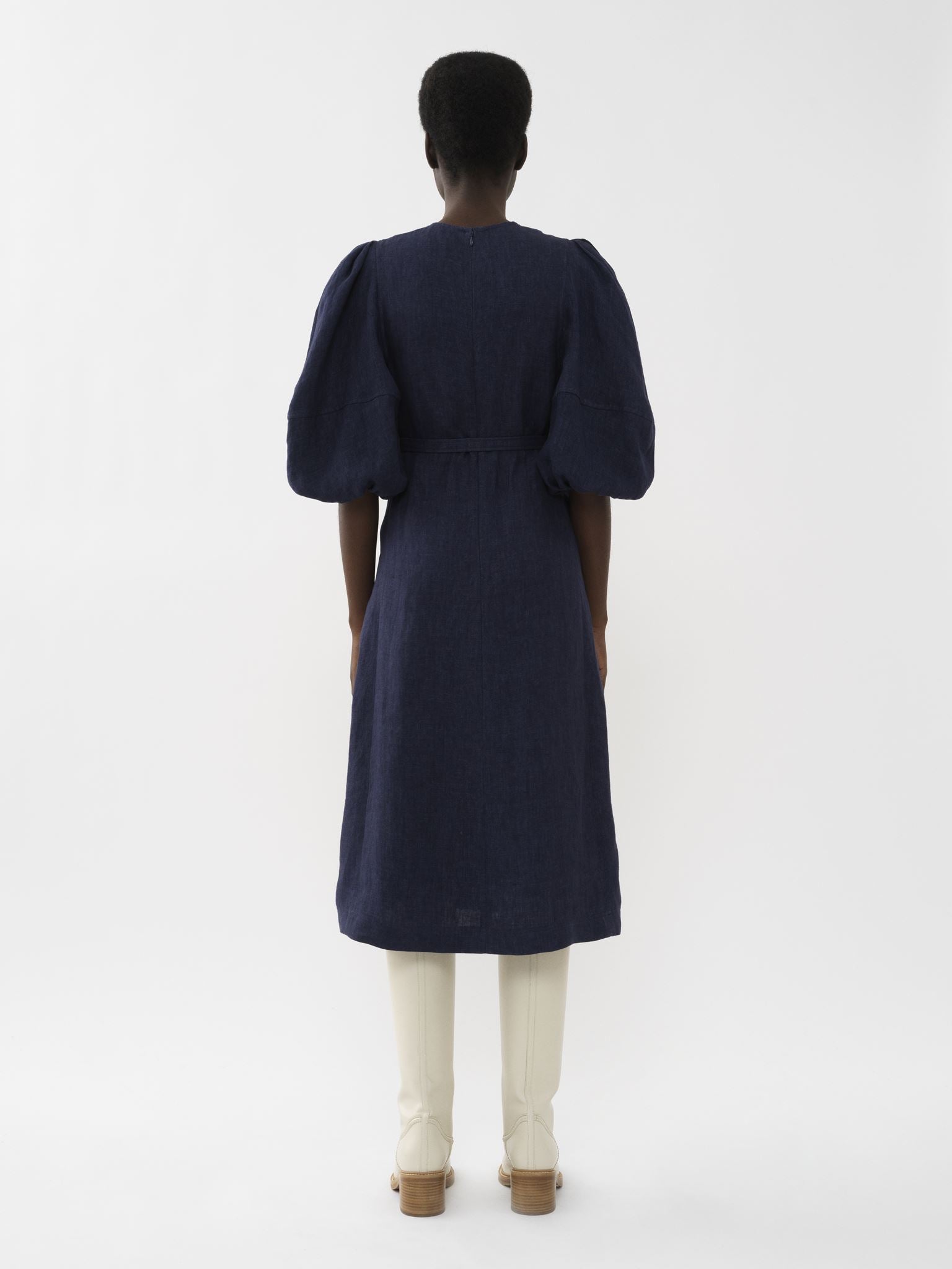Robe midi en lin - True Indigo