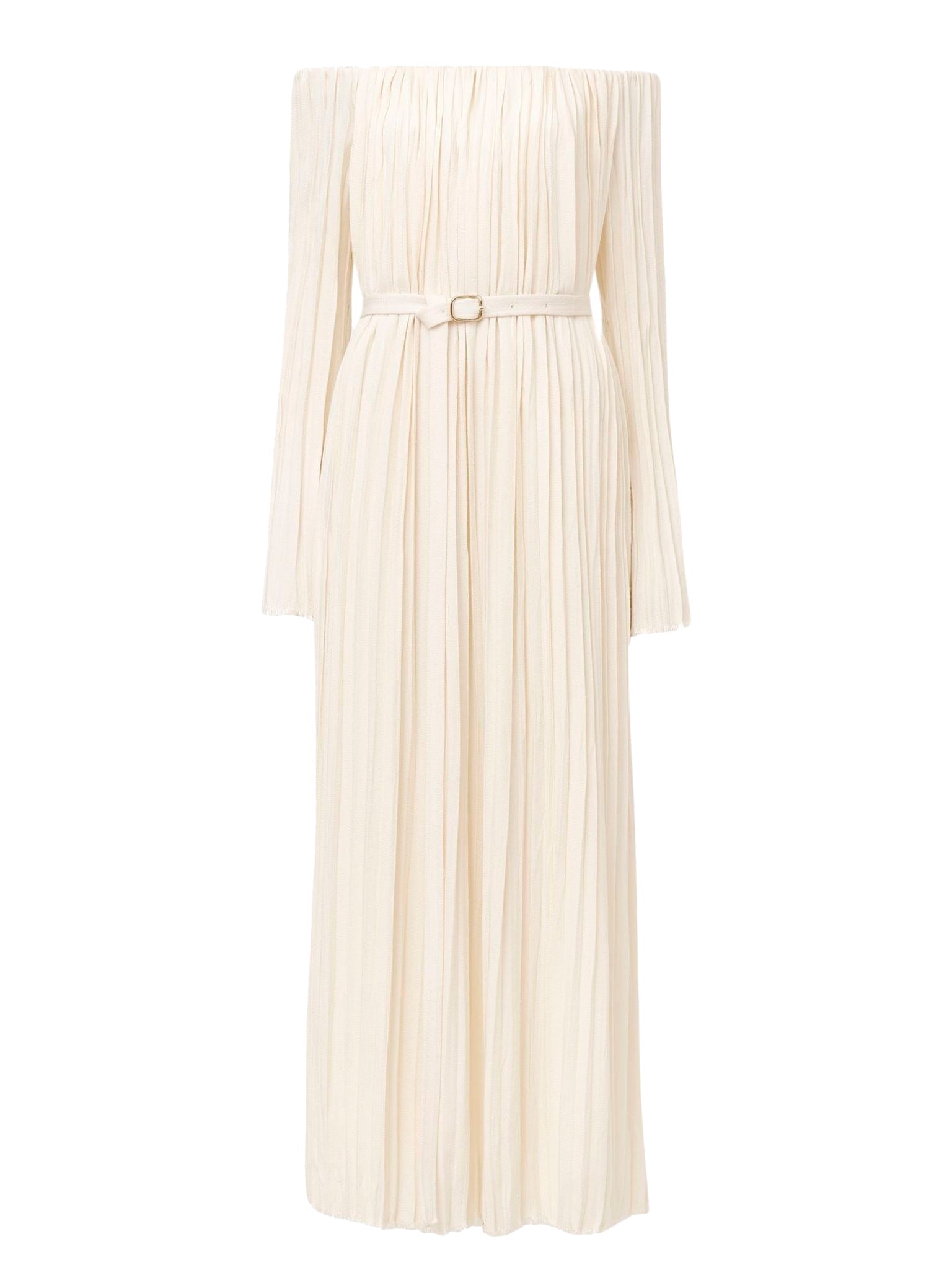 Robe épaules nues en soie - Seedpearl Beige