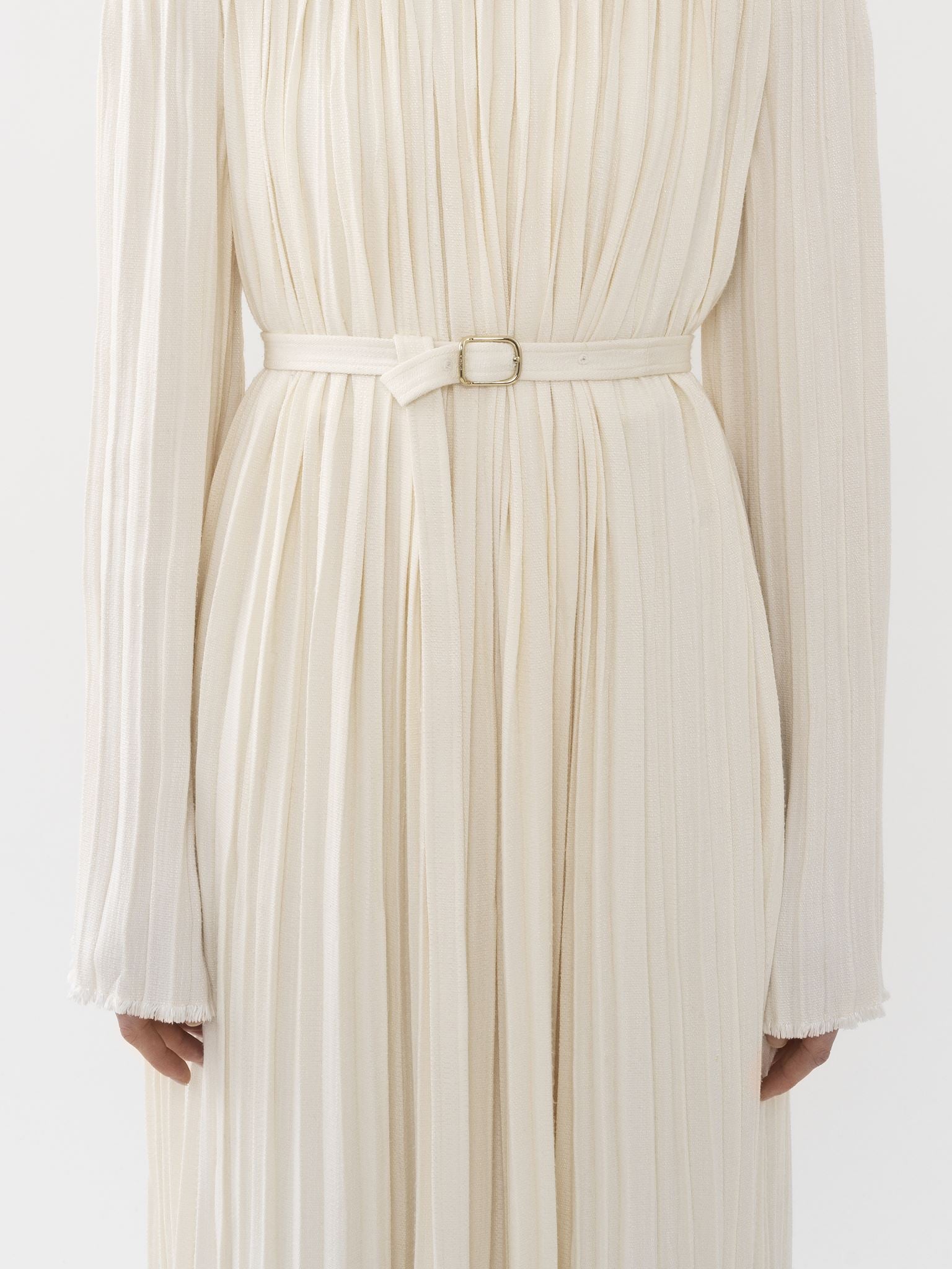 Robe épaules nues en soie - Seedpearl Beige