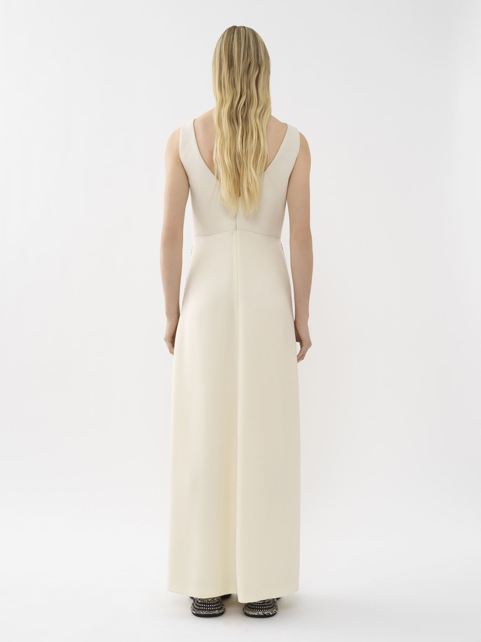Robe sans manches lingerie en soie - Beige Perle de Graine