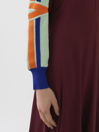 Robe manches longues oversize en soie - Darkened Brown