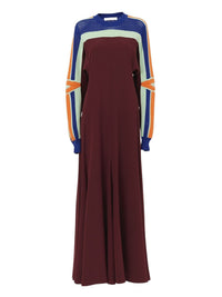 Robe manches longues oversize en soie - Darkened Brown