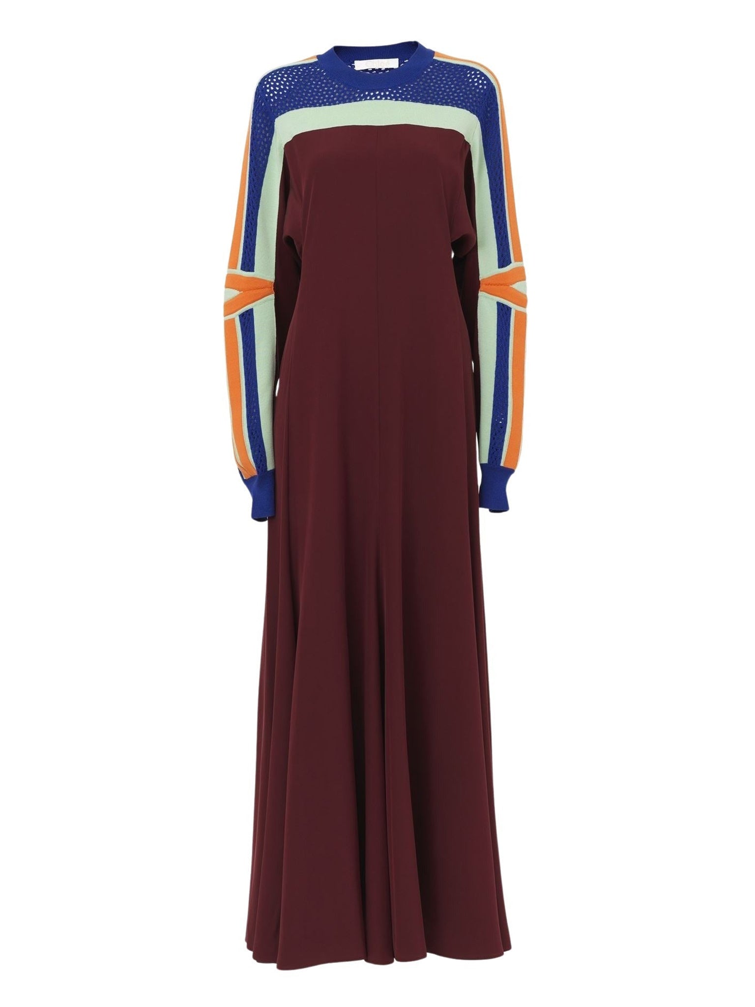 Robe manches longues oversize en soie - Darkened Brown