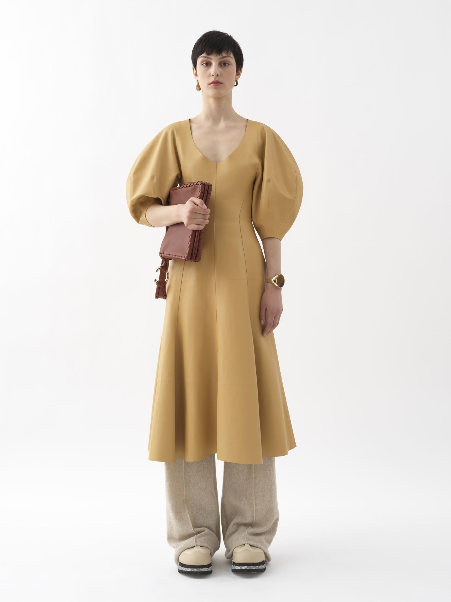 Robe midi corset en cuir - Soleil de Septembre