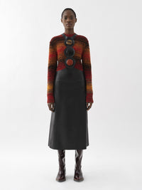 Robe plastron bijou en cuir - Noir