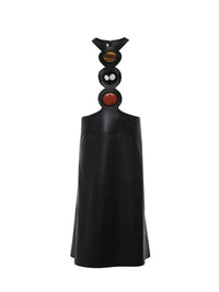 Robe plastron bijou en cuir - Noir