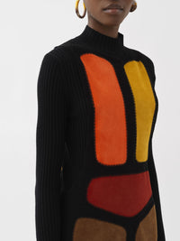 Robe sans manches en cuir - Multicolor Orange