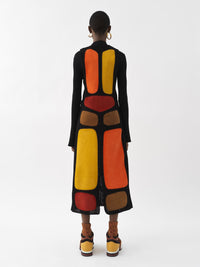 Robe sans manches en cuir - Multicolor Orange