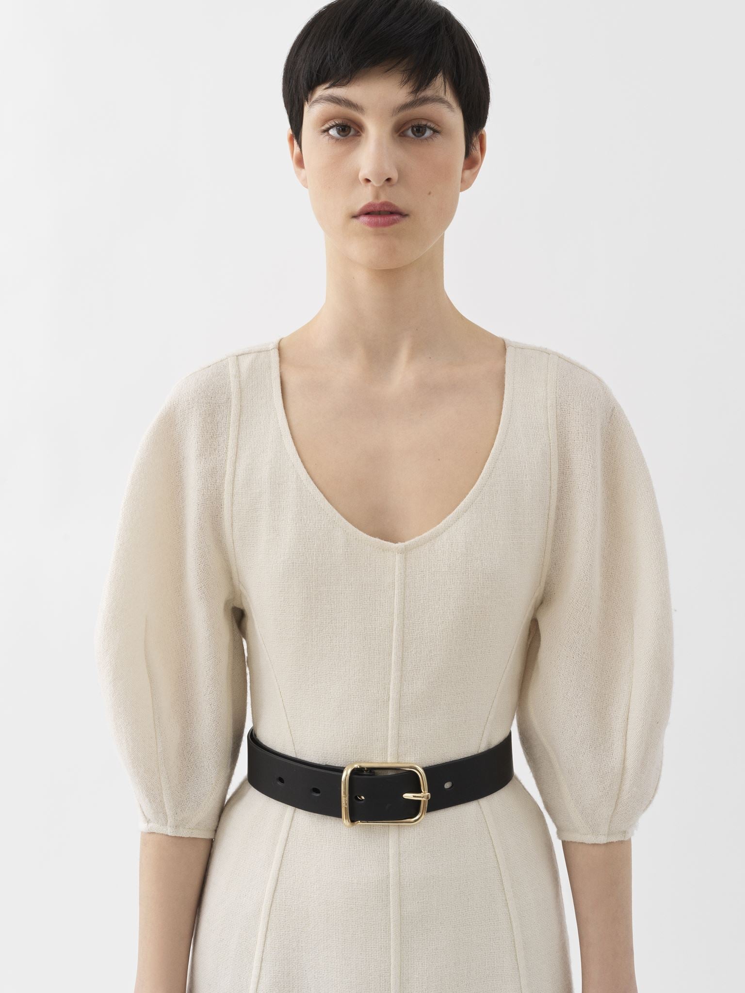 Robe midi corset en laine - Iconic Milk