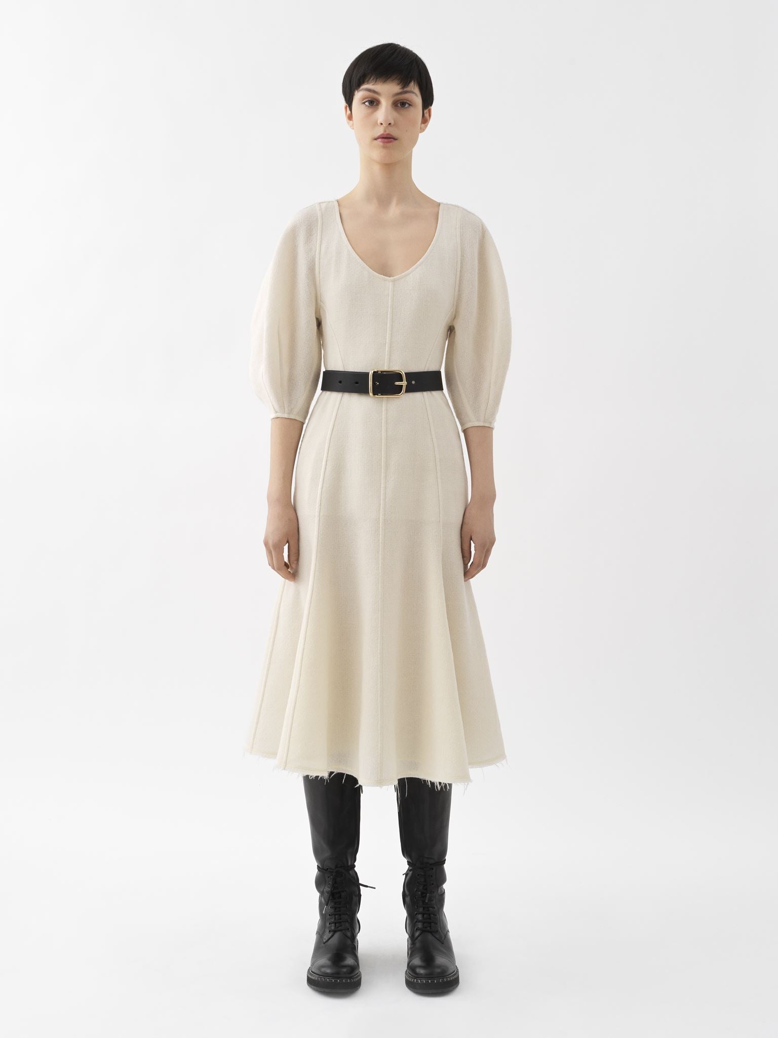 Robe midi corset en laine - Iconic Milk