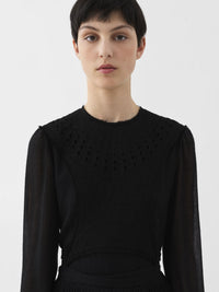 Robe plastron ceinturée en laine - Black