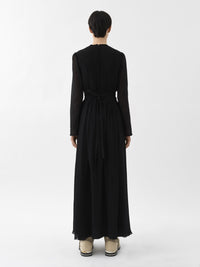 Robe plastron ceinturée en laine - Black