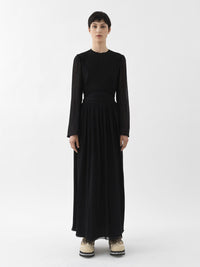 Robe plastron ceinturée en laine - Black