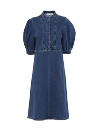 Robe midi à manches bouffantes - Deep Denim