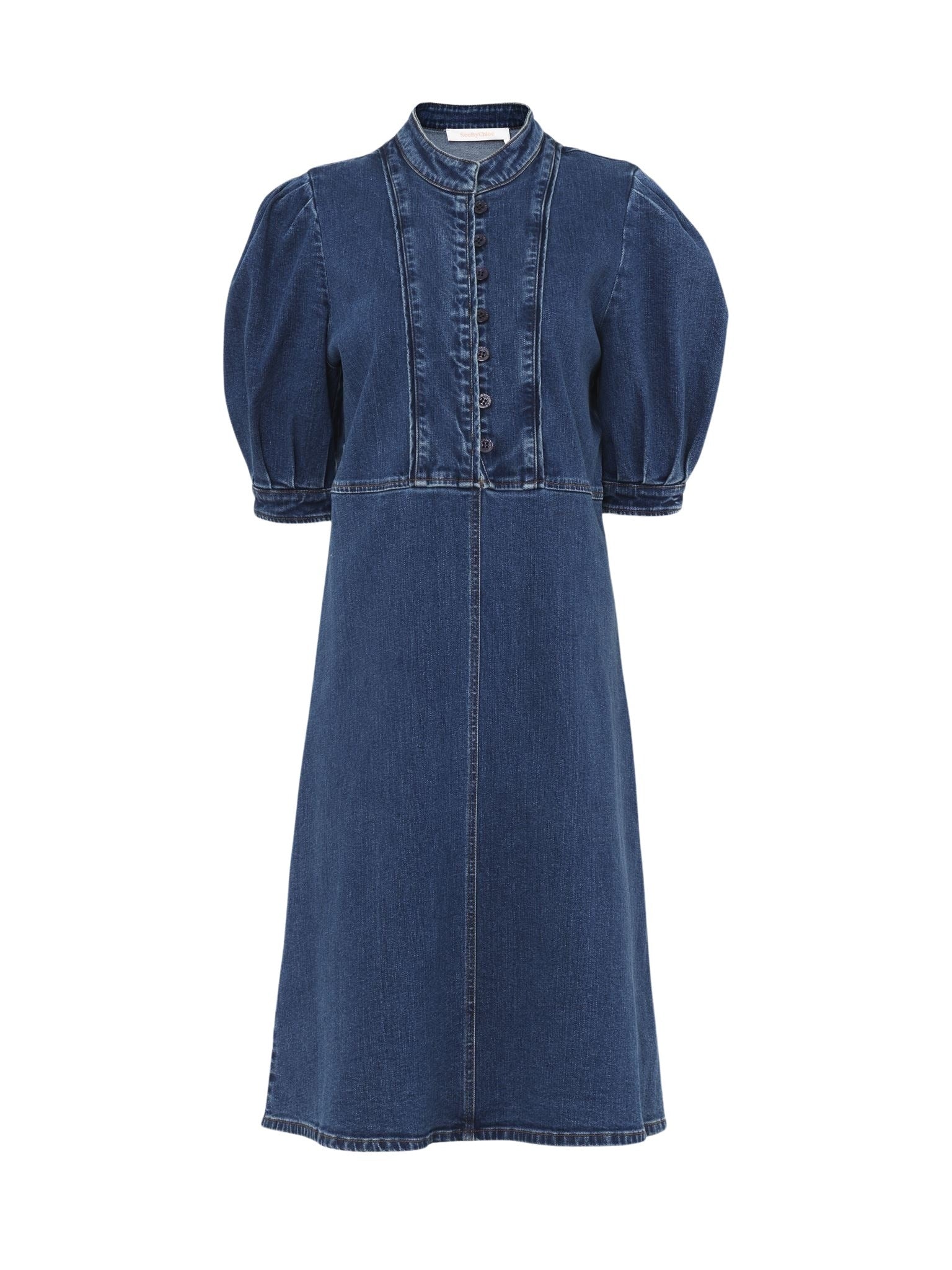 Robe midi à manches bouffantes - Deep Denim