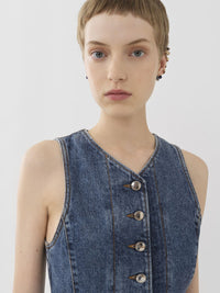Robe midi trompe-l’oeil - Bleu Sombre