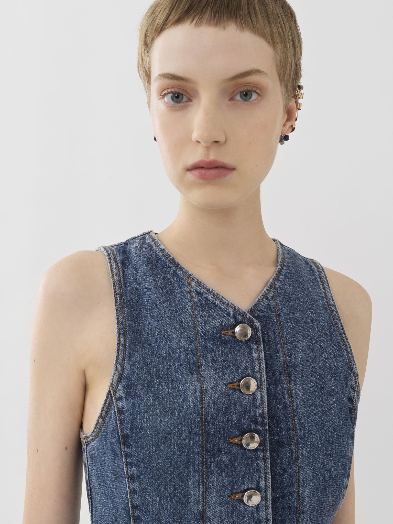 Robe midi trompe-l’oeil - Bleu Sombre