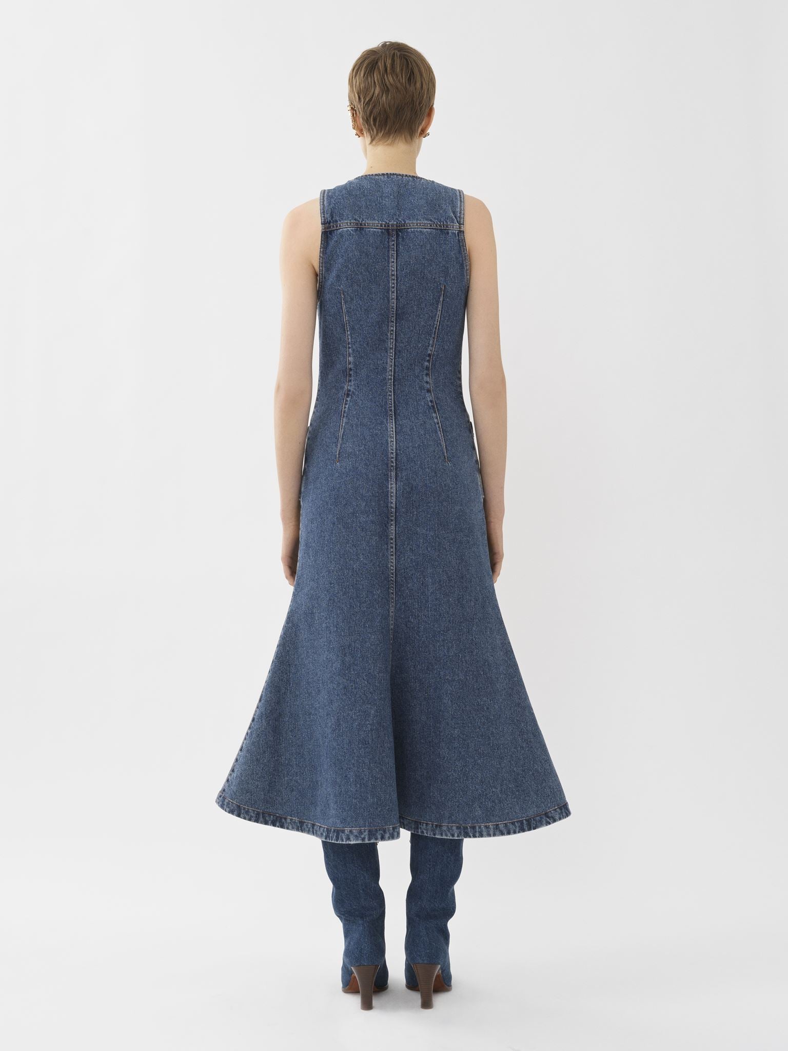 Robe midi trompe-l’oeil - Bleu Sombre