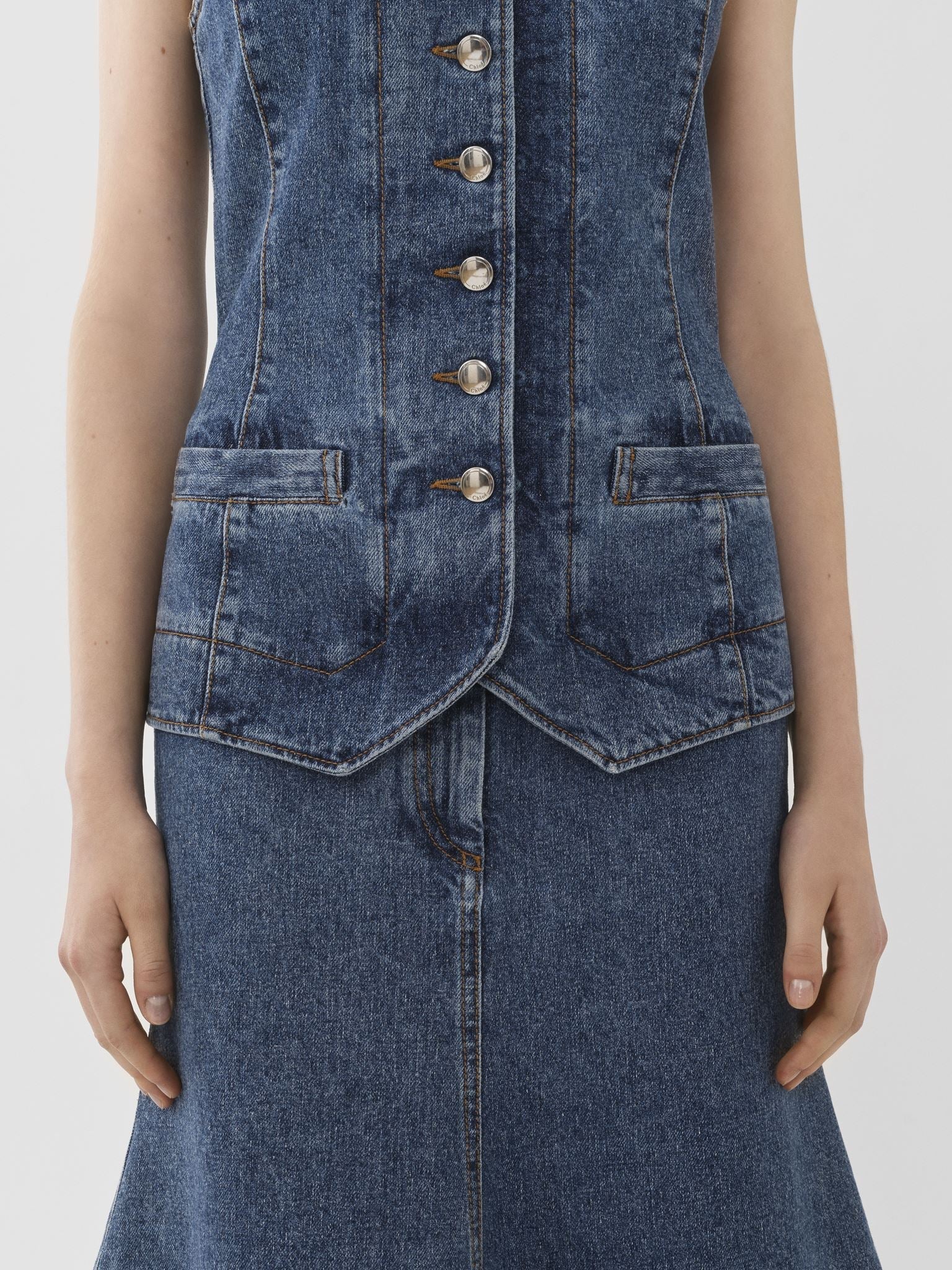 Robe midi trompe-l’oeil - Bleu Sombre