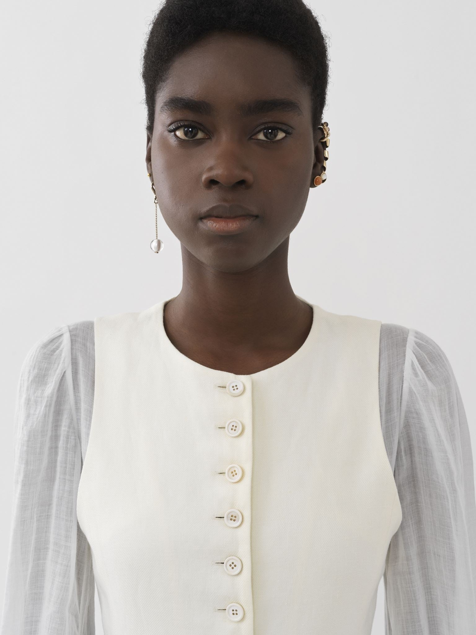 Robe midi trompe-l’oeil - Lait Iconique