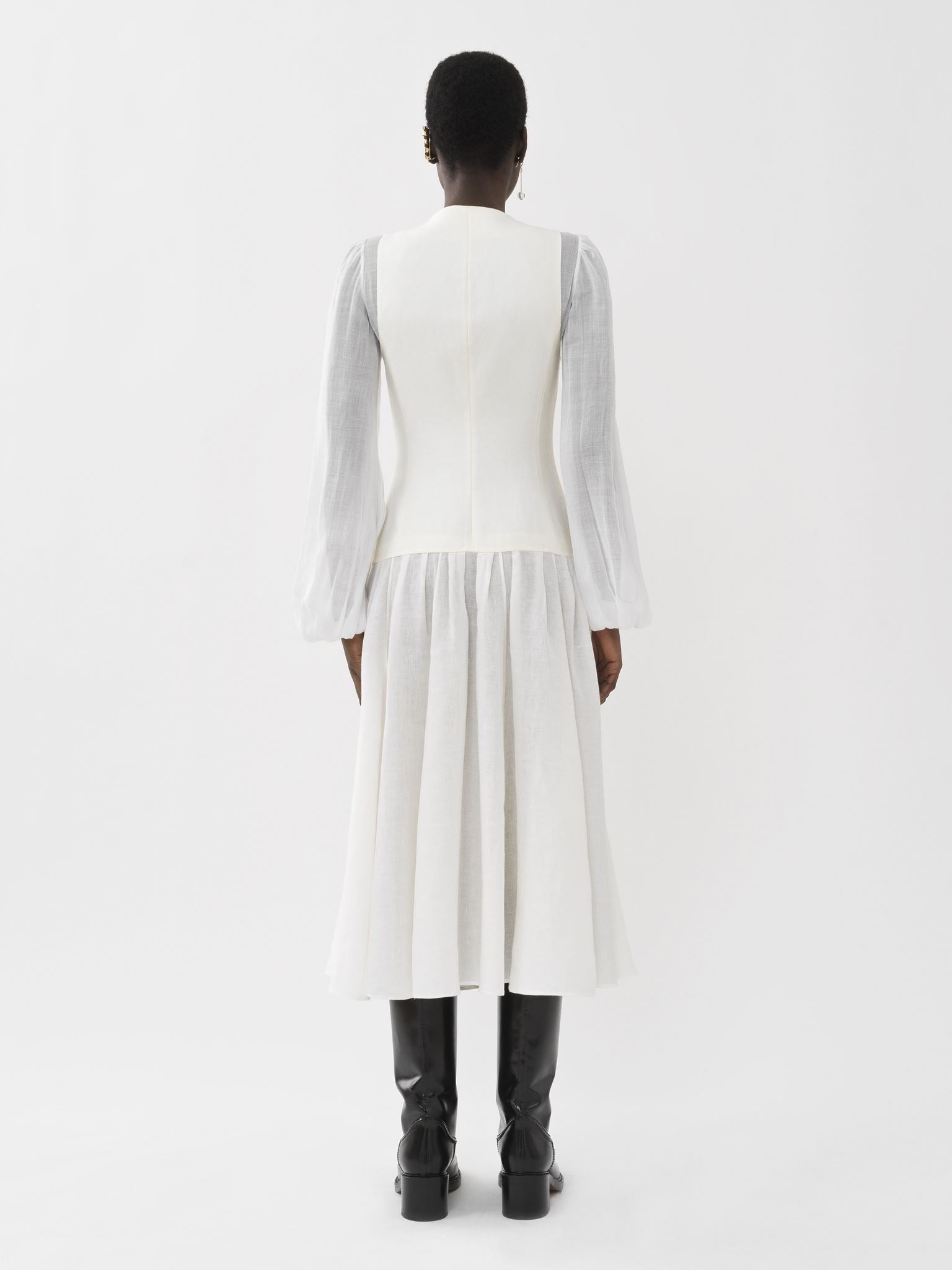 Robe midi trompe-l’oeil - Lait Iconique