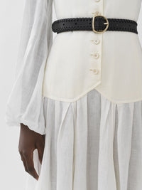 Robe midi trompe-l’oeil - Lait Iconique