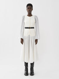 Robe midi trompe-l’oeil - Lait Iconique