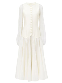 Robe midi trompe-l’oeil - Lait Iconique