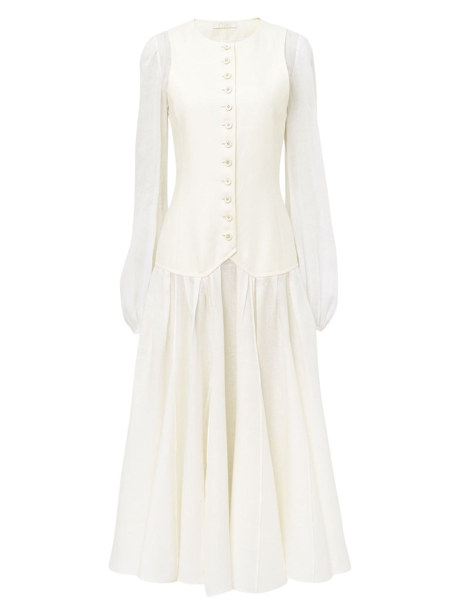 Robe midi trompe-l’oeil - Lait Iconique
