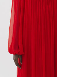 Robe longue plissée en soie - Rising Red