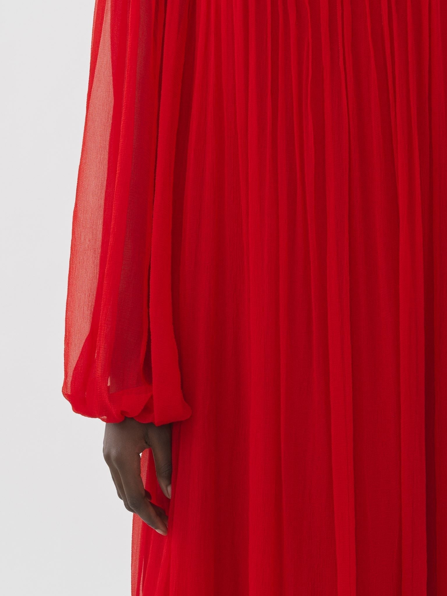 Robe longue plissée en soie - Rising Red