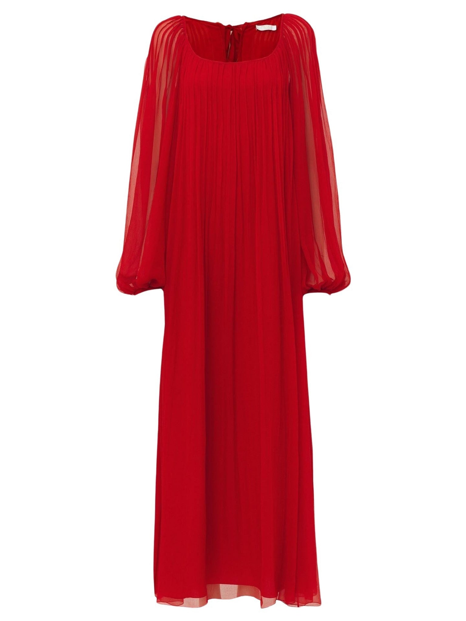 Robe longue plissée en soie - Rising Red