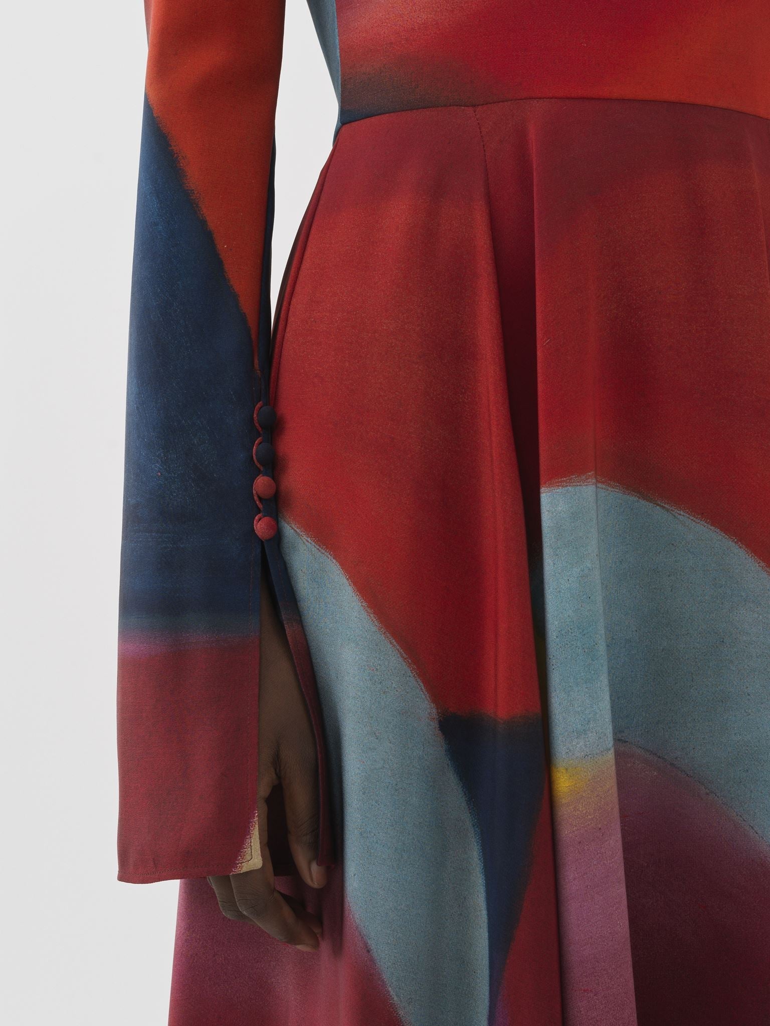 Robe longue évasée Caroline Denervaud en soie - Multicolor