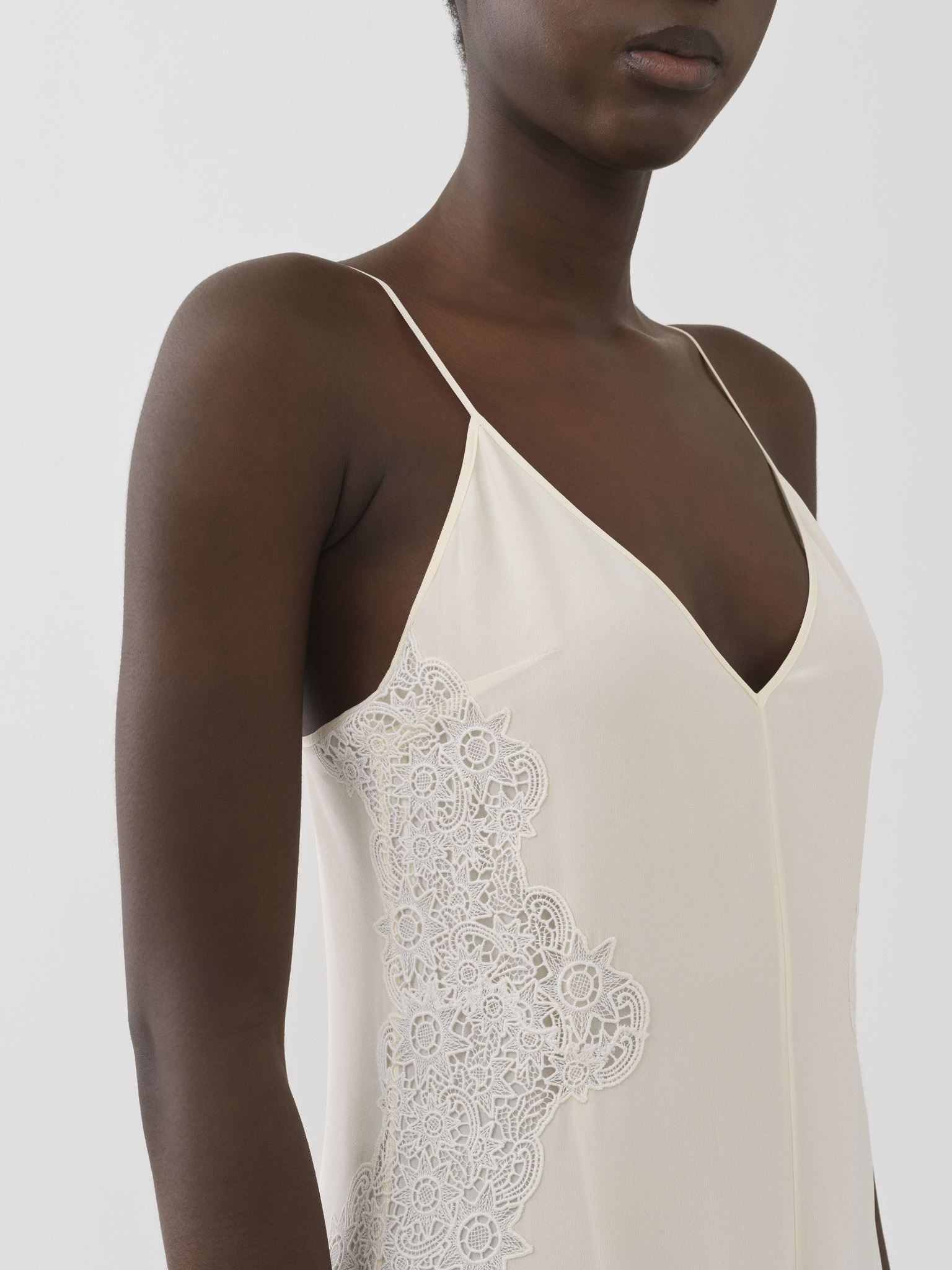 Robe lingerie en soie - Coconut Milk