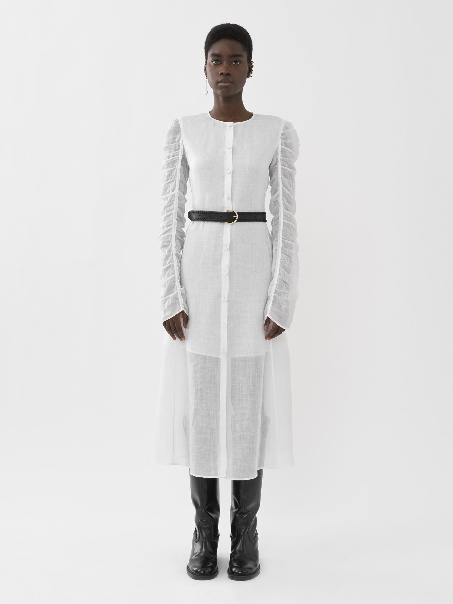 Robe chemise longue - Blanc
