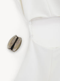 Robe longue sans manches en soie - White