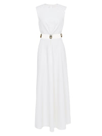 Robe longue sans manches en soie - White