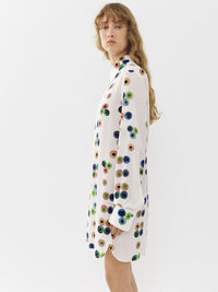 Robe chemise ample en soie - Multicolor