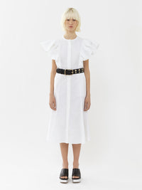 Robe midi volantée - White