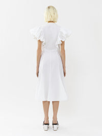 Robe midi volantée - White