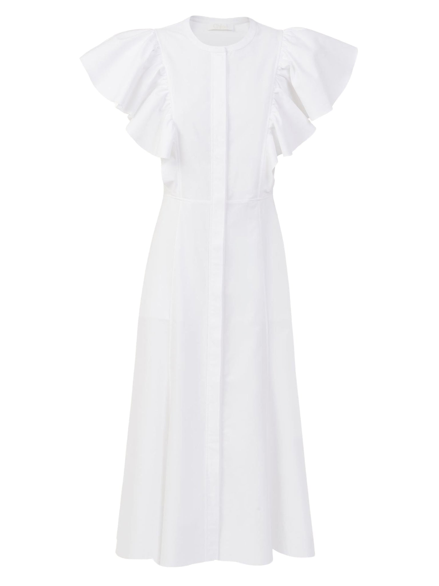 Robe midi volantée - White