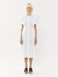 Robe midi volantée - White