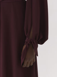 Robe midi évasée en soie - Violet Obscur