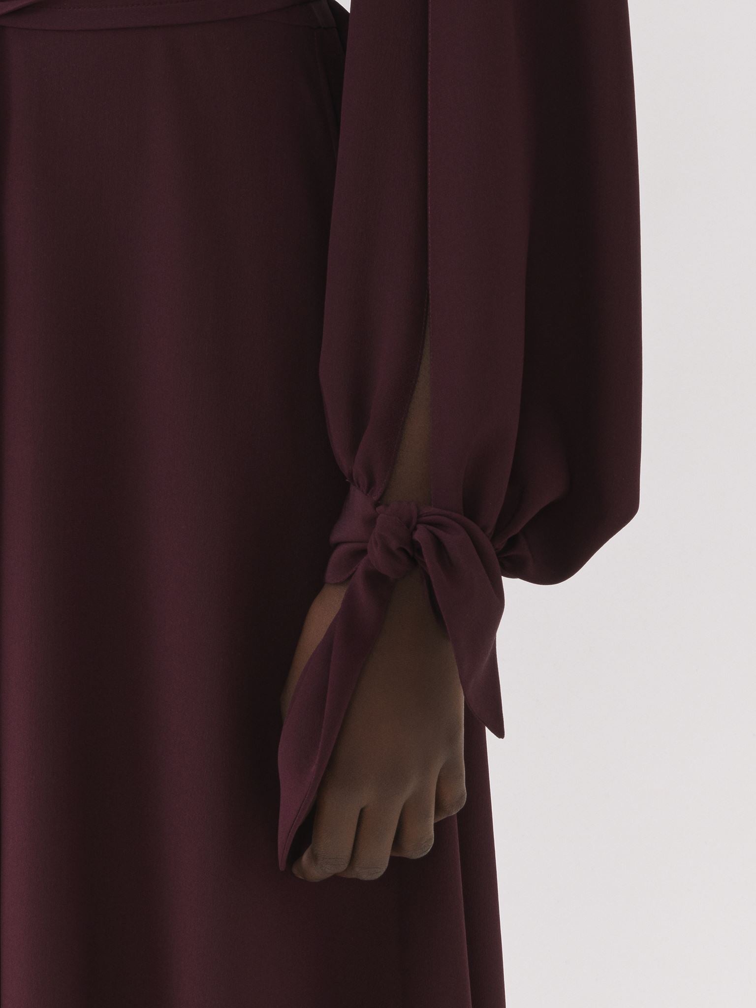 Robe midi évasée en soie - Violet Obscur