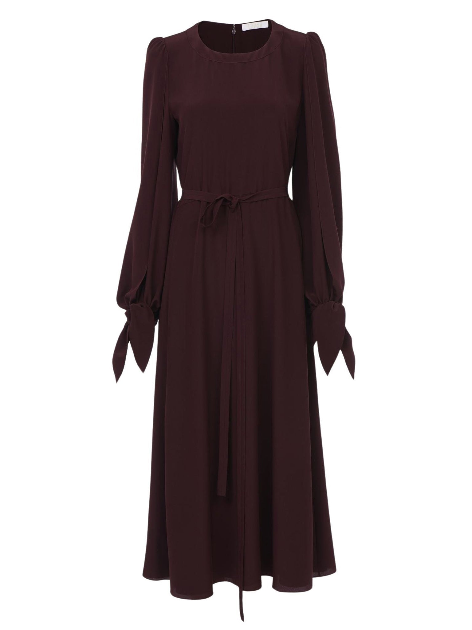 Robe midi évasée en soie - Violet Obscur