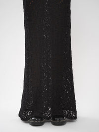 Robe longue ajustée col roulé - Noir