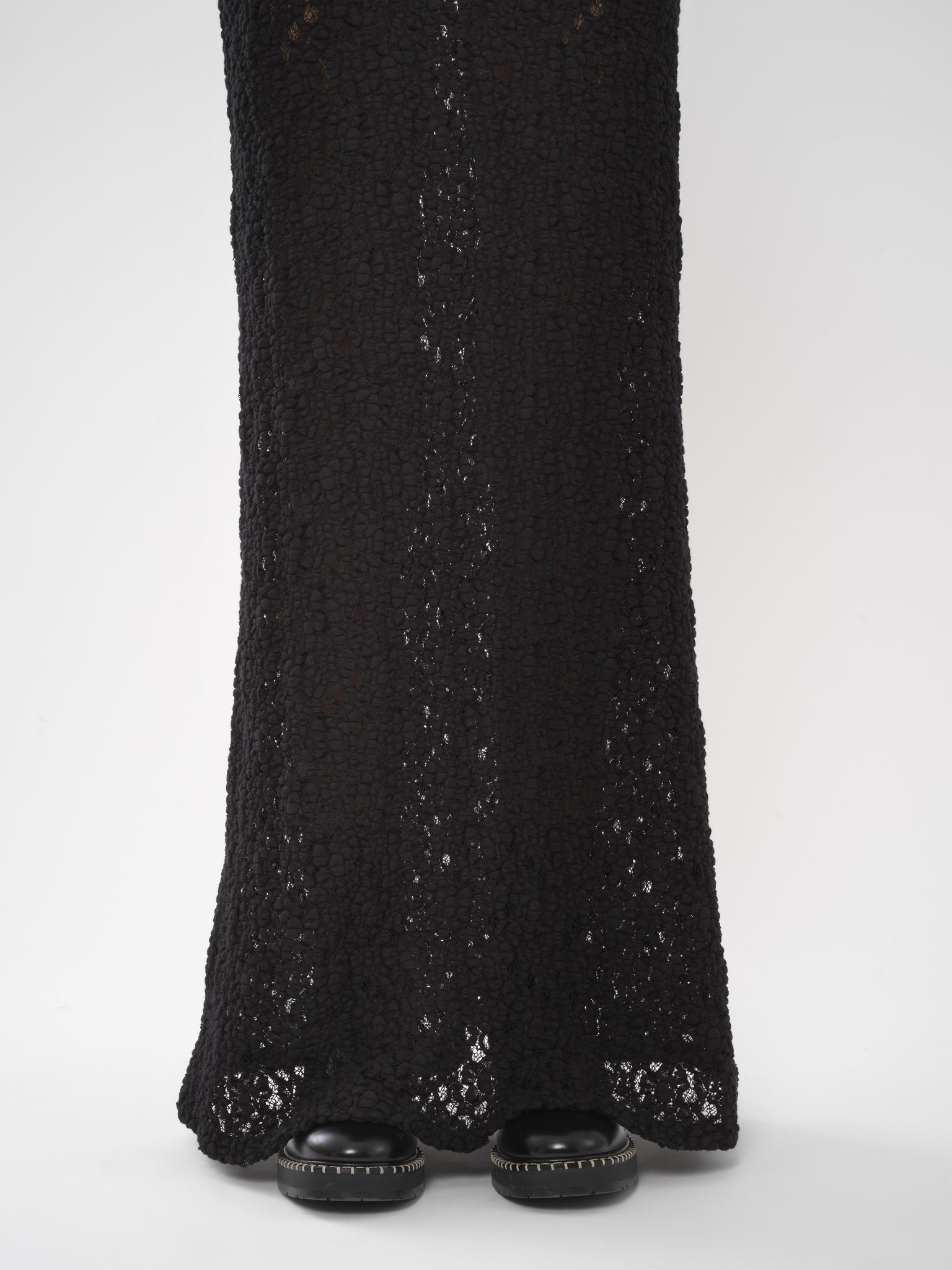 Robe longue ajustée col roulé - Noir