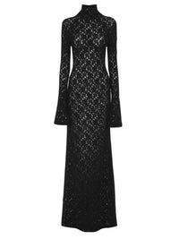 Robe longue ajustée col roulé - Noir