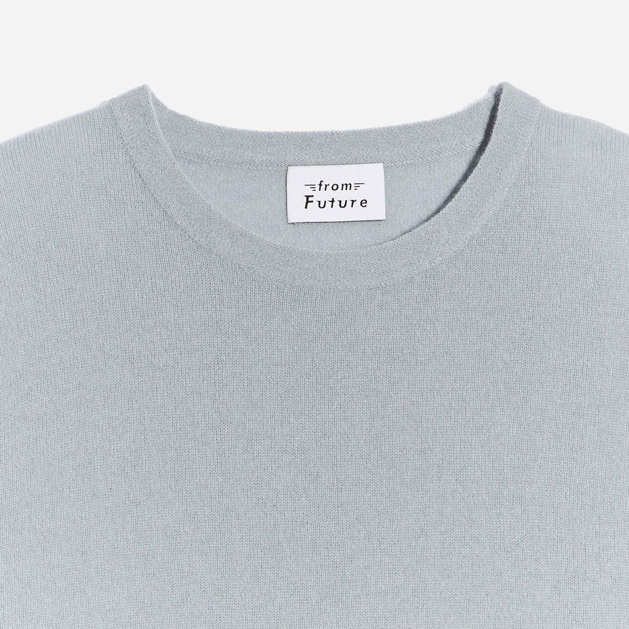 Pull à col rond fin en cachemire - Cloud Blue
